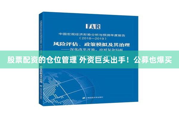 股票配资的仓位管理 外资巨头出手！公募也爆买