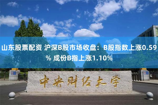 山东股票配资 沪深B股市场收盘：B股指数上涨0.59% 成份B指上涨1.10%