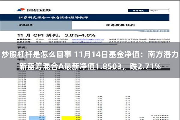 炒股杠杆是怎么回事 11月14日基金净值：南方潜力新蓝筹混合A最新净值1.8503，跌2.71%