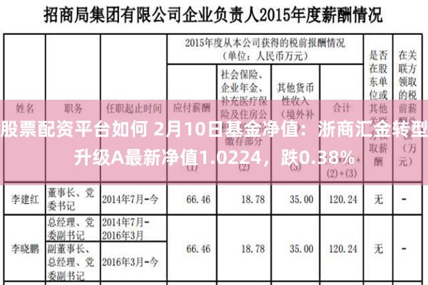 股票配资平台如何 2月10日基金净值：浙商汇金转型升级A最新净值1.0224，跌0.38%